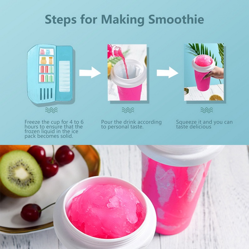 Slushy Maker Ice Cream Squeeze Peasy Slush Quick Cooling Cup Bình sữa lắc Sinh tố Tủ đông lạnh