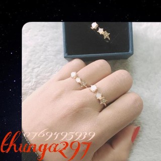 Nhẫn ngôi sao nữ mạ vàng đính hạt điều chỉnh được kích thước