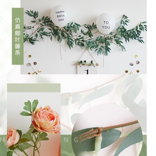 Set trang trí sinh nhật cho bé tông xanh phong cách Tropical Châu Âu - Kem Shop K303