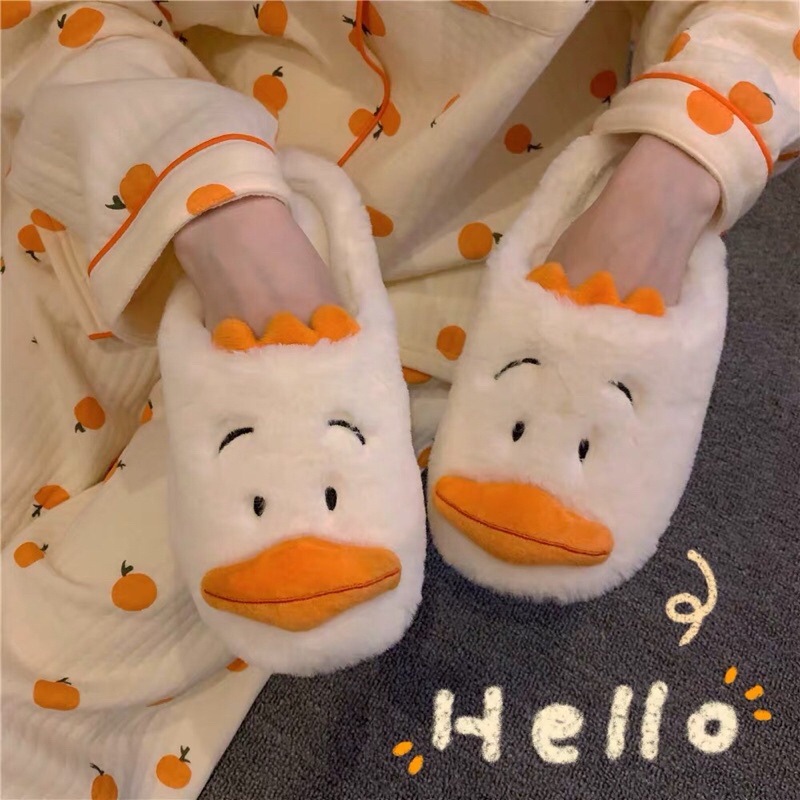 Dép bông đi trong nhà hình con vịt cute kèm ảnh thật