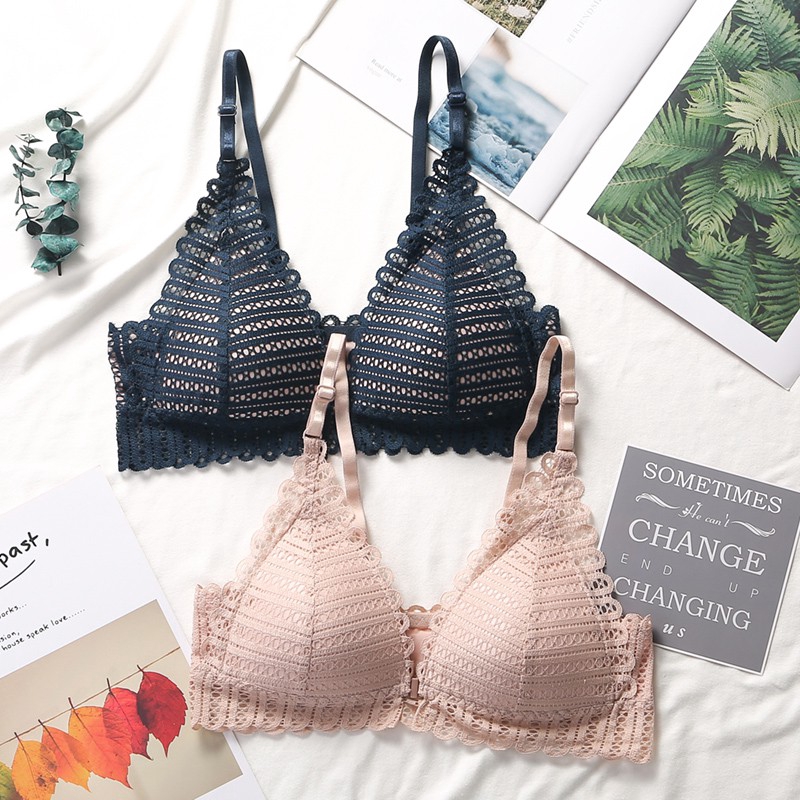 Áo ngực Fallsweet phối ren độc đáo dây đeo không thể điều chỉnh thời trang dành cho nữ