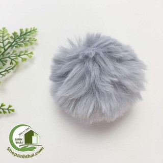 Cục bông xù to màu xám 6,5cm - size đại
