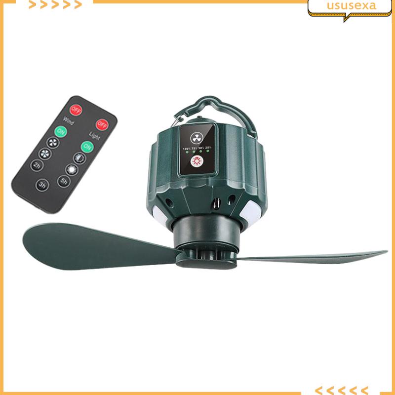Quạt Cắm Trại Gấp Được Có Đèn LED Và Móc Treo