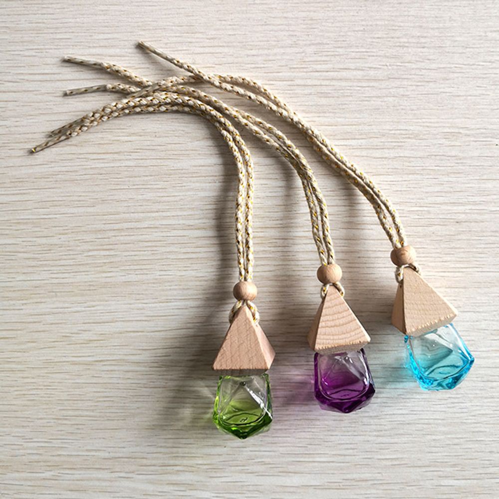 Bình Đựng Nước Hoa Treo Xe Hơi Bằng Kính Trong Suốt Nhiều Màu