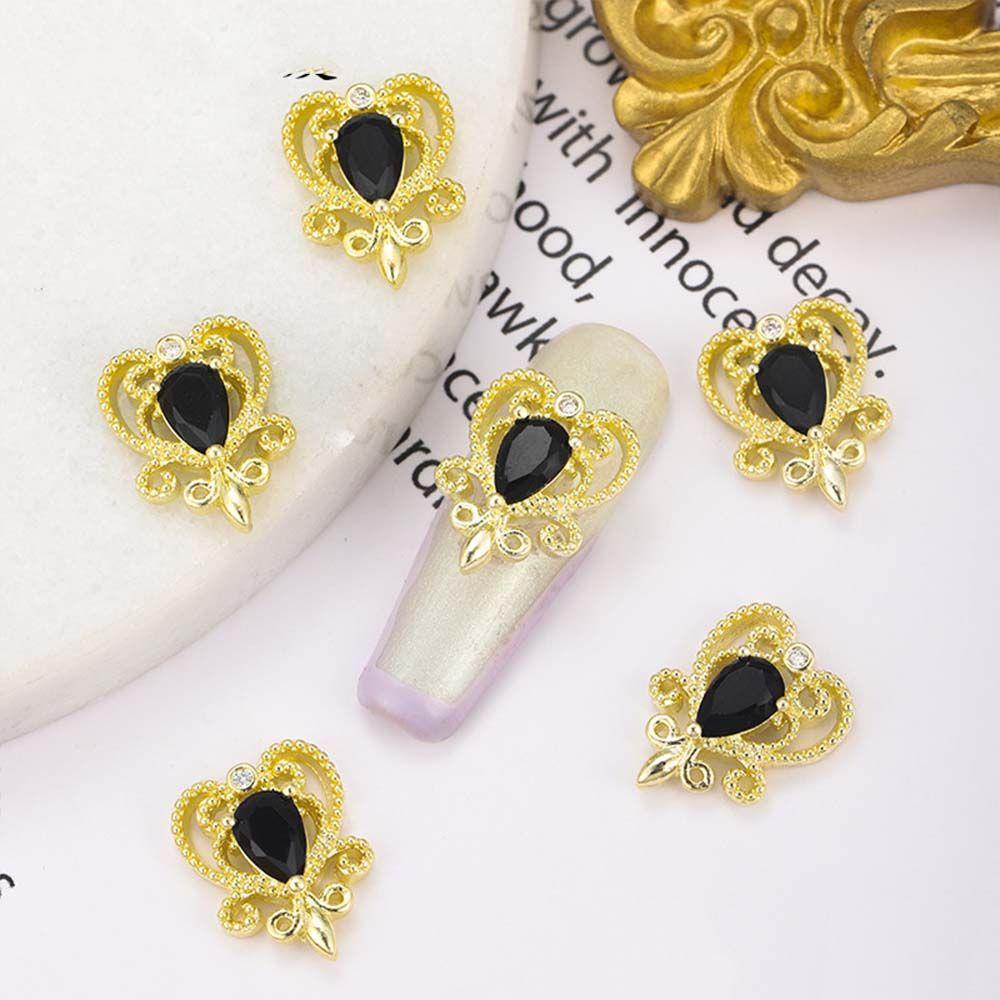 Phụ Kiện Trang Trí Móng Tay 3D Bằng Hợp Kim DIY Hình Trái Tim Phong Cách Nhật BảnHạt Charms Đính Móng Tay