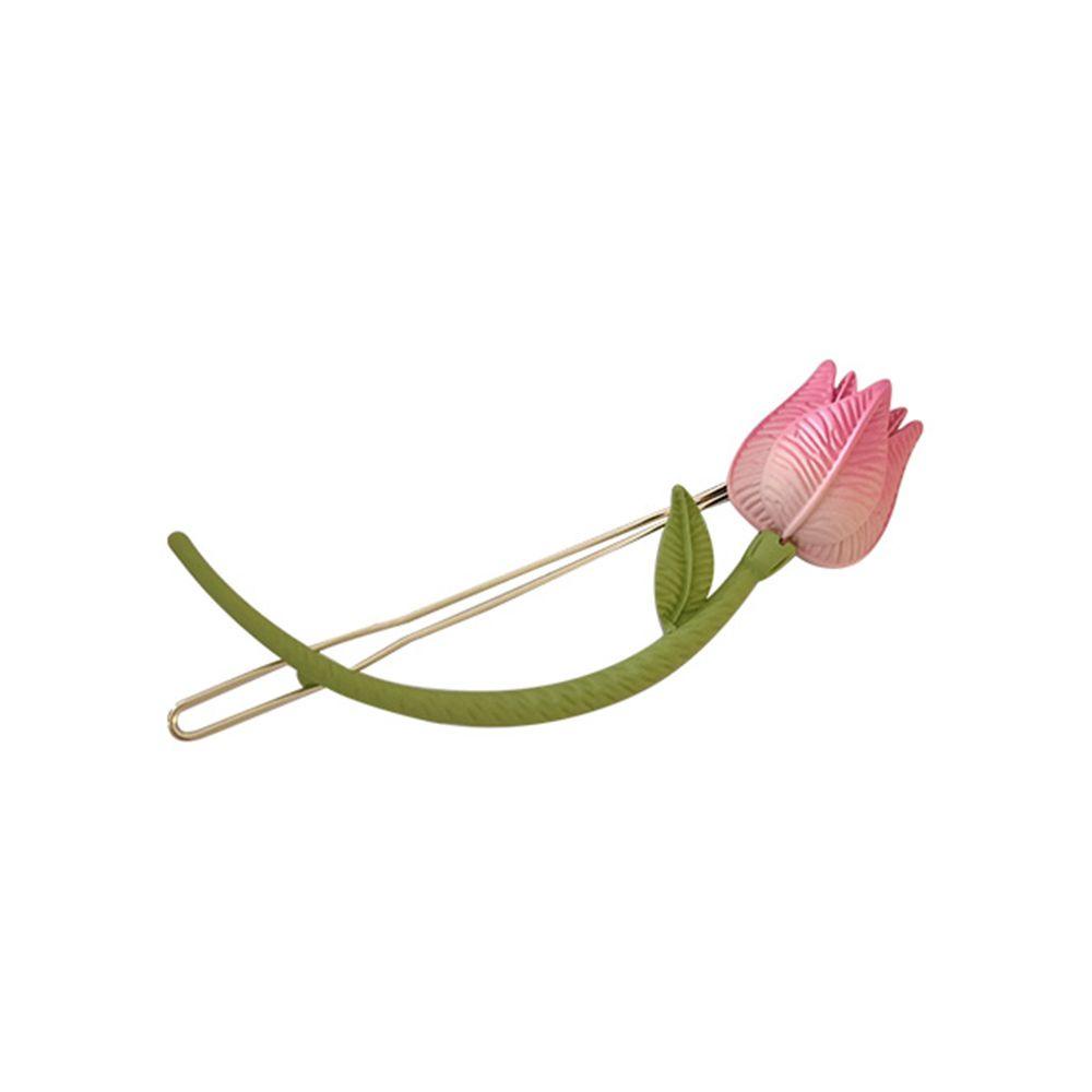 FORBETTER Kẹp Tóc Hình Hoa Tulip Ngọt Ngào Đơn Giản Cho Nữ