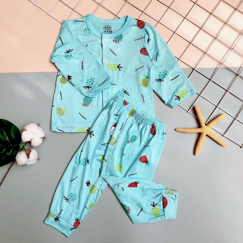 Bộ Dài Tay Thun Lạnh Petit Cho Bé Sơ Sinh - Chất Vải Mềm Mát - Giữ Ấm Tốt - Quần Áo Cho Bé Trai Bé Gái Sơ Sinh 4-14KG