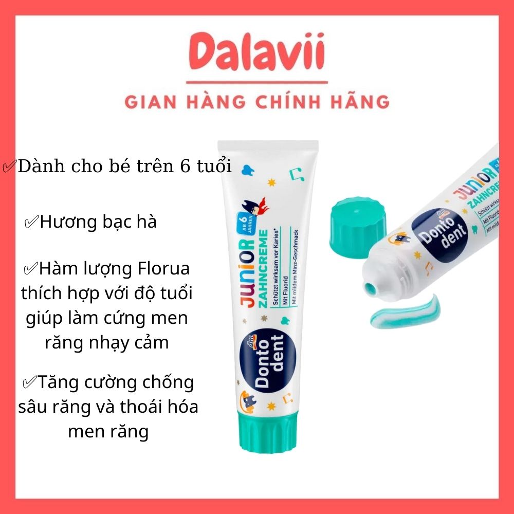 Kem đánh răng Dontodent Junior 100ml cho trẻ từ 6 tuổi - Hàng Đức chính hãng