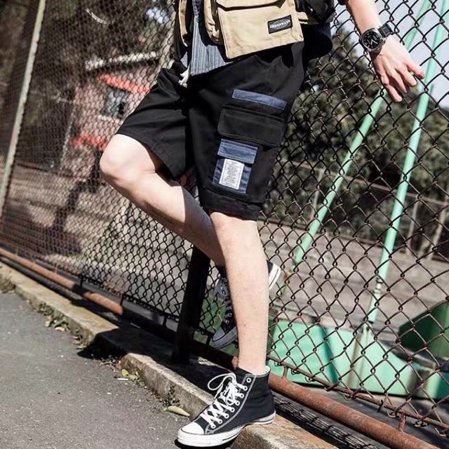 Quần sort kaki túi hộp unsiex Đen Xanh nam nữ ulzzang Wind | BigBuy360 - bigbuy360.vn