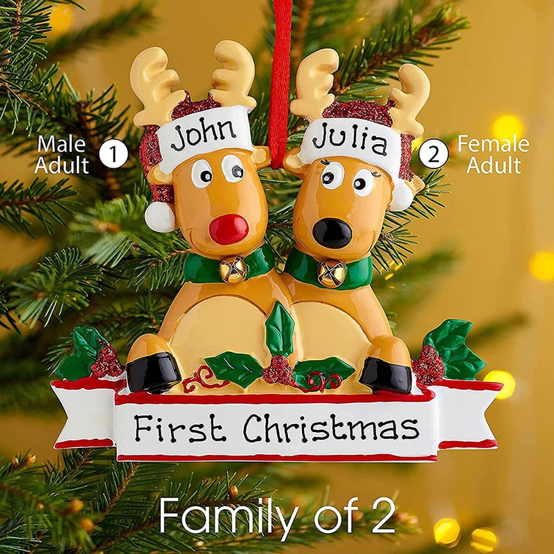 Phụ kiện trang trí cây thông thiết kế tuần lộc hoạt hình đáng yêu