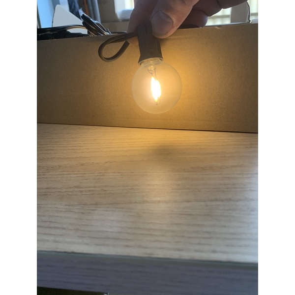 Đèn năng lượng mặt trời, 25 bóng G40 led bulb dài 7.6m, tấm pin 3W