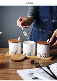 (Order) Bộ hũ đựng gia vị gốm sứ