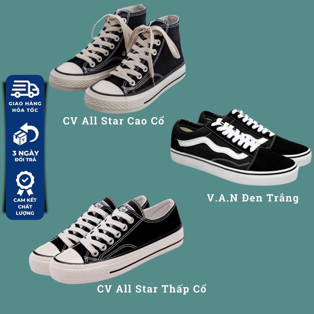 Giày thể thao, giày Sneaker, CV, Vans, Cao cổ, thấp cổ, mẫu Bassic, Phong Cách Đường Phố Hàn Quốc top xu hướng