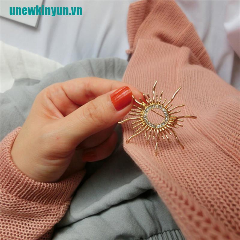 Y●Ghim Cài Áo Hình Mặt Trời Đính Đá Pha Lê Thời Trang Cho Nữ