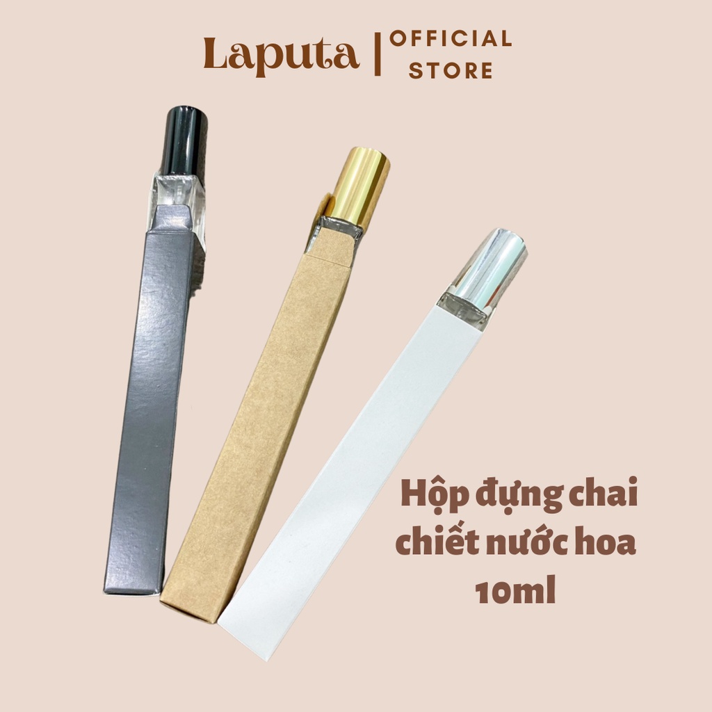 Vỏ Kraft đựng lọ chiết nước hoa thủy tinh vuông dài 10ml