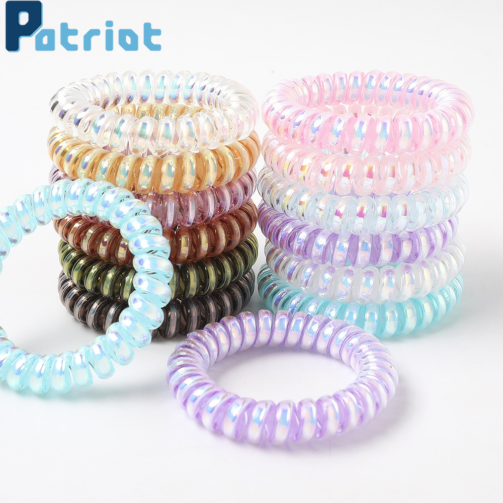 Dây Buộc Tóc Co Giãn Hình Xoắn Ốc Lấp Lánh