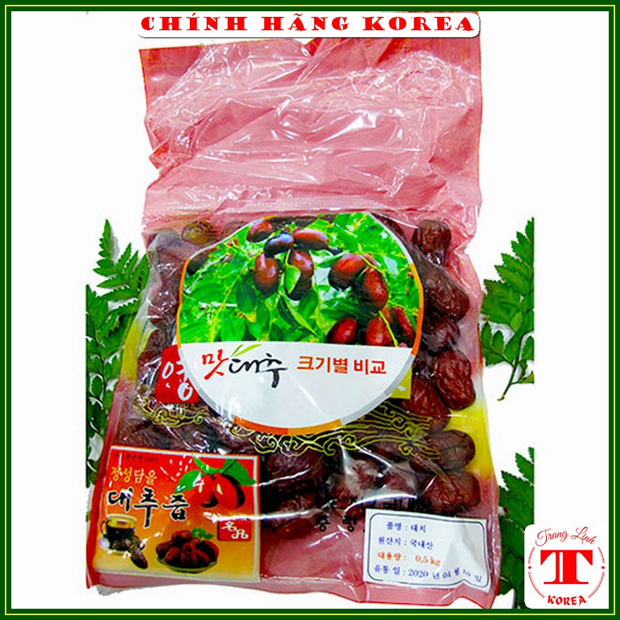 Táo đỏ hàn quốc sấy khô, túi 500g - Táo đỏ sấy khô chính hãng Korea, tranglinh