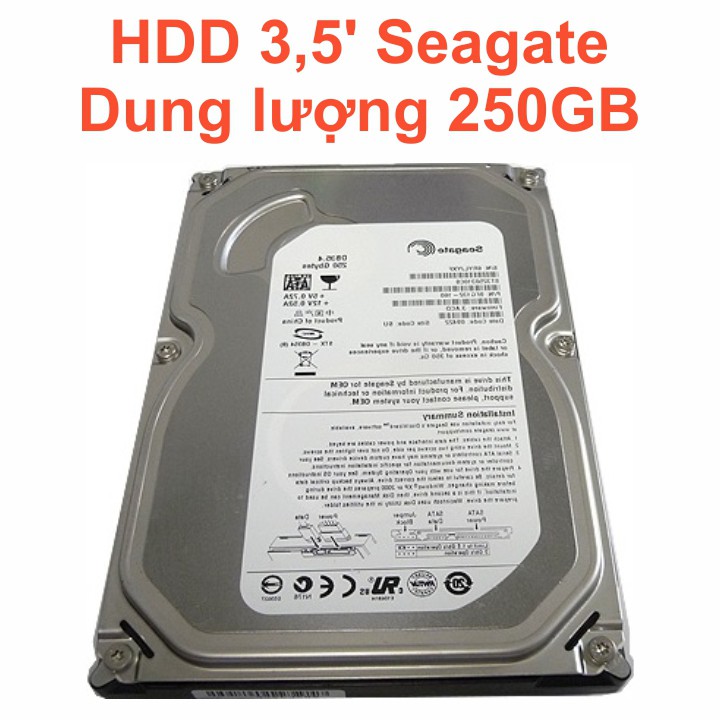 Ổ cứng PC Seagate 250GB size 3,5” – Chính Hãng – Mới 99% tháo từ máy đồng bộ nhập khẩu – Bảo hành 12 tháng