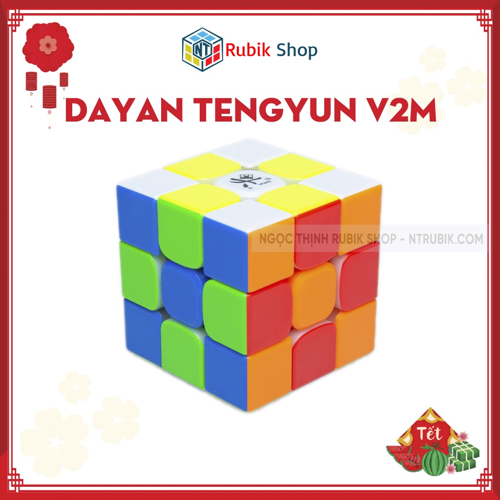 [Siêu Hot] 3x3x3 Rubik Dayan Tengyun V2 M Stickerless/Black (Dayan New Flaship- Có nam châm)- ngocthinhrubik