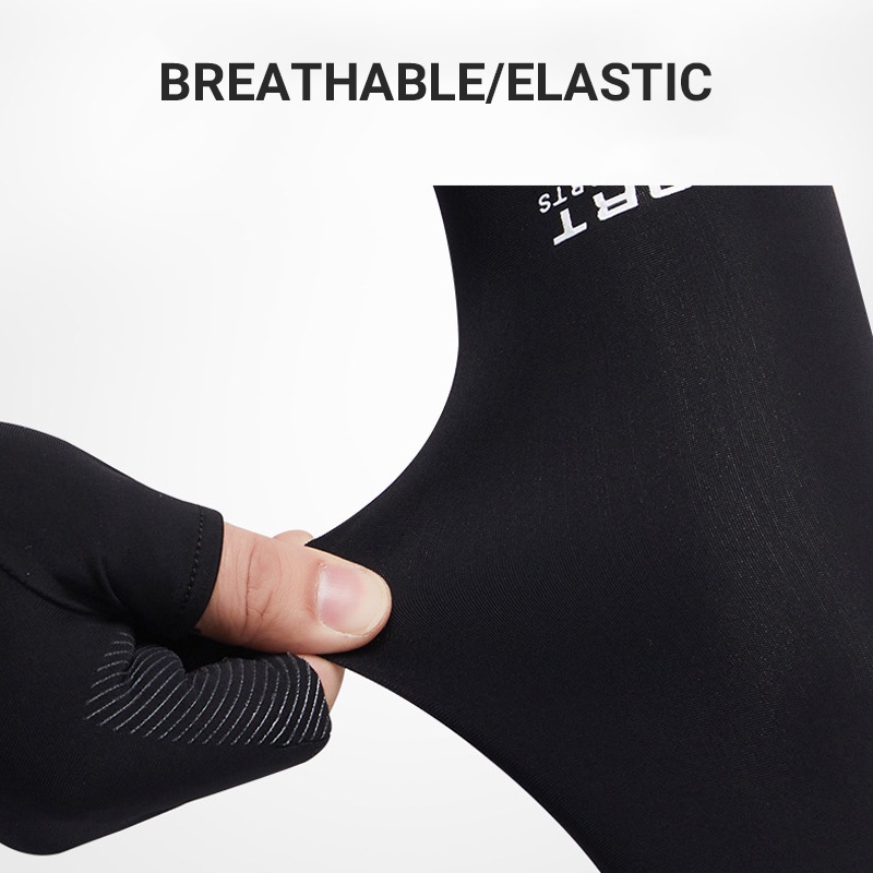 Bao Tay Chống Nắng Nam Nữ Dài Tay Xỏ Hở Ngón Chống Tia UV Mùa Hè Có Vân Chống Trượt SPORT GT01