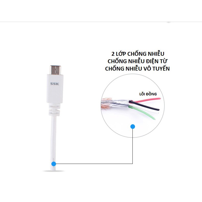 Cáp Type C OTG Type C -&gt; USB nối dài SSK 3.0 0.8m UC CA 980