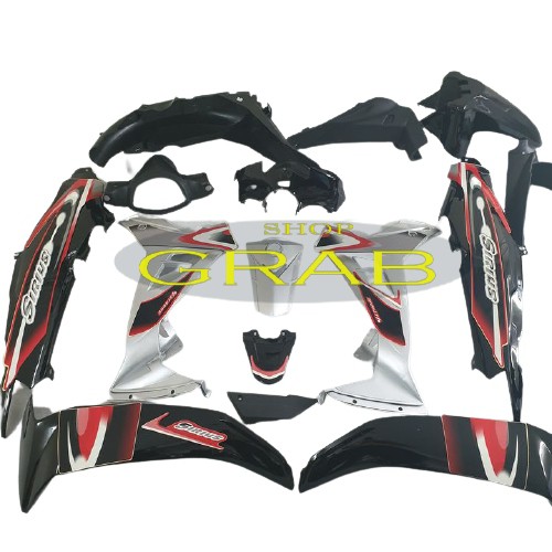 Bộ dàn áo xe SIRIUS màu Đen - nhựa nguyên sinh ABS - Dàn mủ màu đen xe máy Sirius - SPG-DGSi-đen