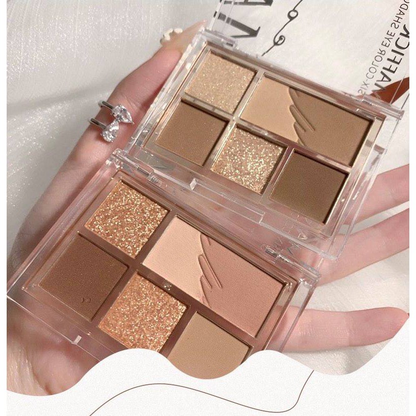 Bảng phấn trang điểm mắt Maffick 6 ô màu thời trang, chống thấm nước | BigBuy360 - bigbuy360.vn