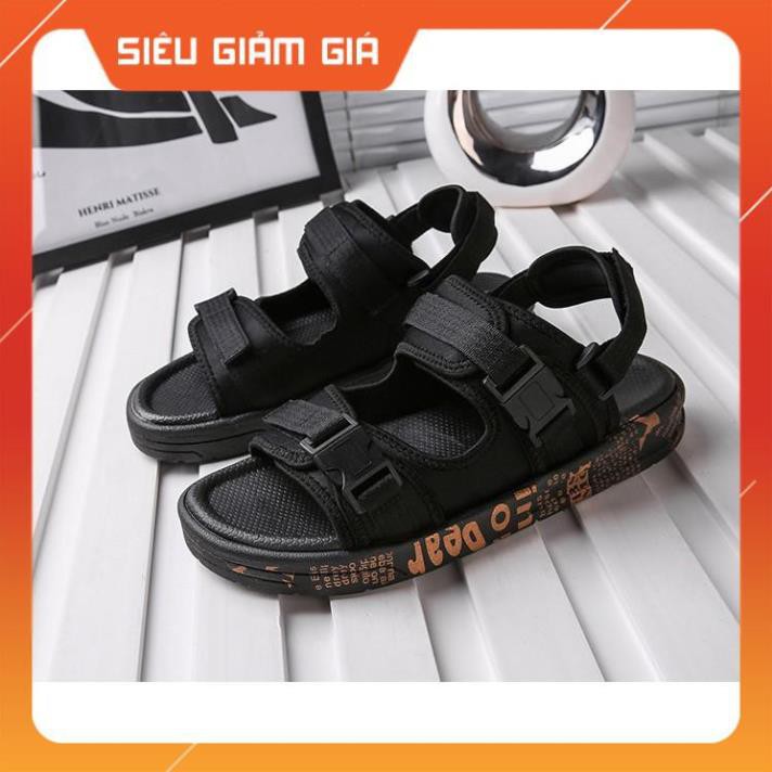 Sandal quai ngang đế cao 3cm, quai tháo rời in chữ