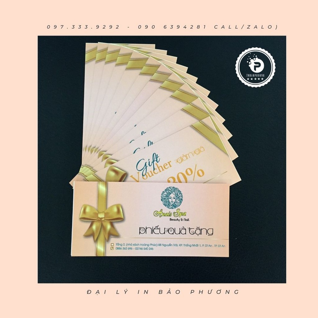 IN 500 TỜ VOUCHER/ƯU ĐÃI GIẢM GIÁ - KT 7x16 cm - 420.000đ - KÍCH THƯỚC KHÁC VUI LÒNG LIÊN HỆ NGAY ĐỂ ĐƯỢC TƯ VẤN