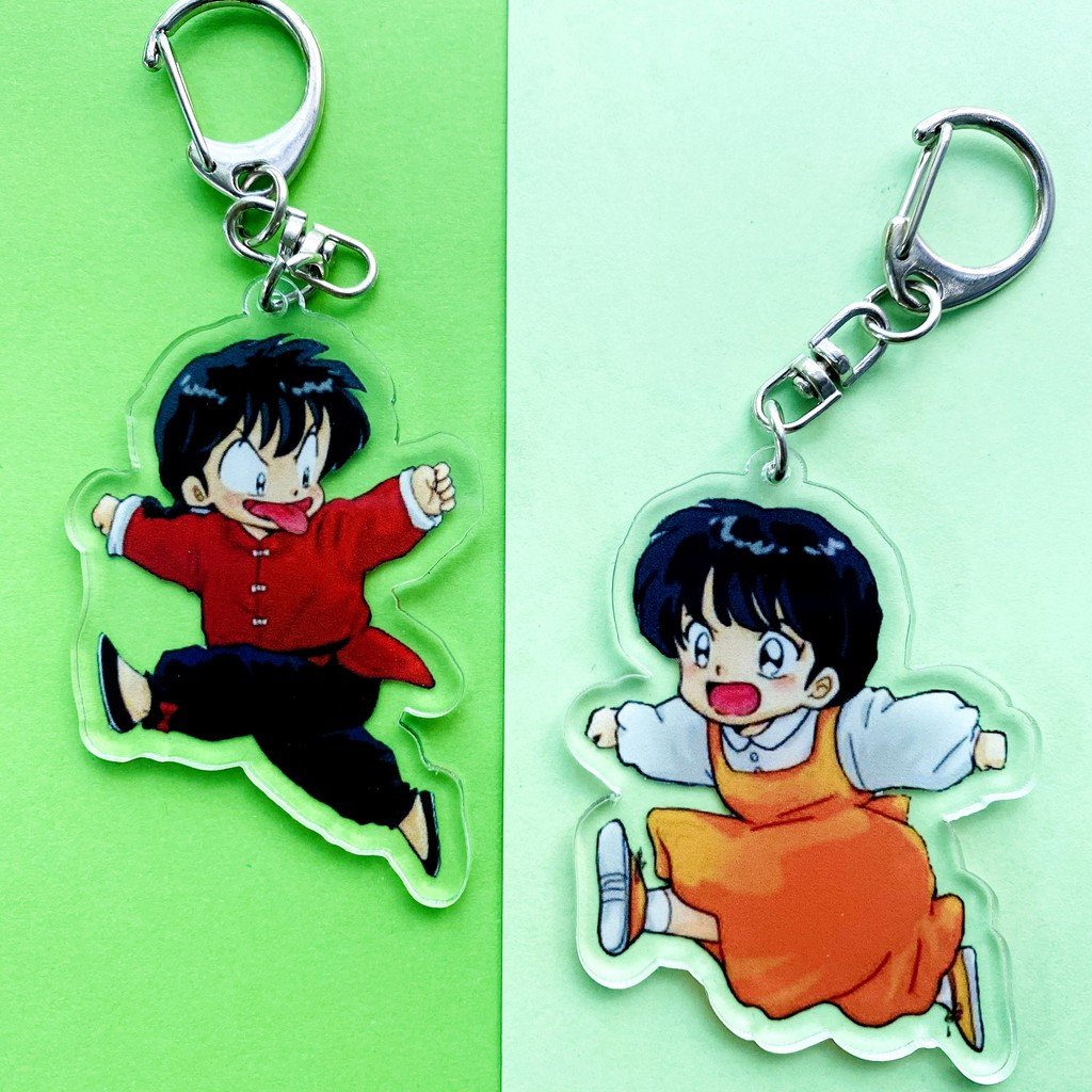 ( Mica trong acrylic) Móc khóa Ranma 1/2 Một nửa Ranma in hình anime chibi