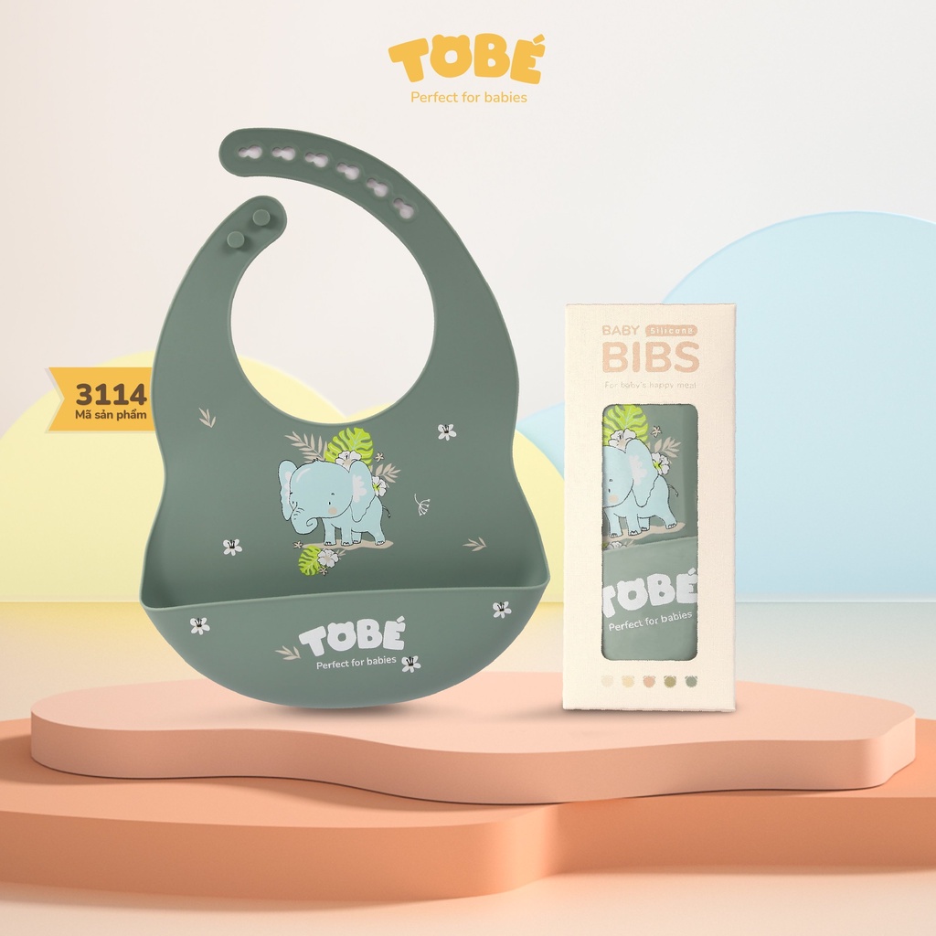 Yếm ăn dặm TOBÉ Eco Silicon siêu nhẹ - Chất liệu cao cấp, mềm mại giúp việc ăn dặm của bé dễ dàng