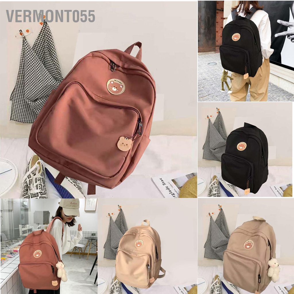 Vermont055 Ba lô Dung lượng lớn Di động Dây đeo Vai Rộng Học sinh Túi xách cho Nữ Đi du lịch Ngoài trời