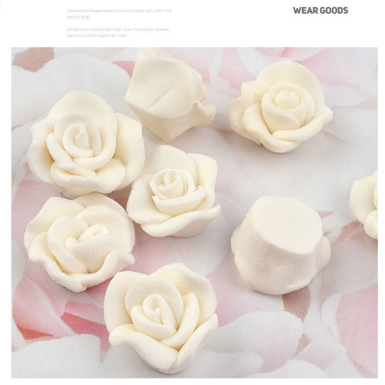 Hoa bột nail rose trắng đen 5 bông , hũ hoa hồng bột gắn móng trang trí chuyên nghiệp