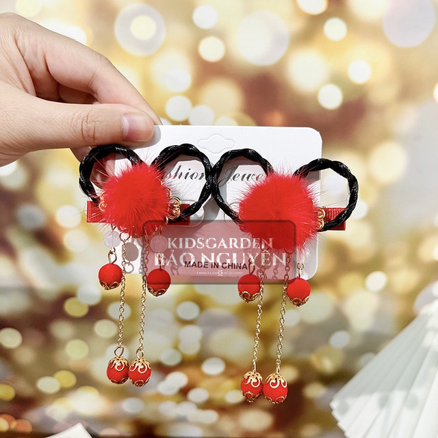 Kẹp tóc đẹp cho bé yêu mẫu có bím tóc giả cổ trang/cosplay - KIDSGARDEN BẢO NGUYÊN