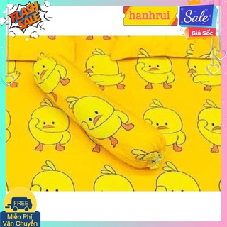 [Hanhrui]Vỏ gối ôm cotton poly 30x100cm mẫu vịt vàng