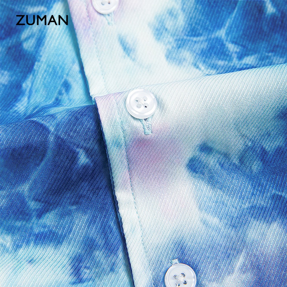 Áo sơ mi nam hoạ tiết tay ngắn Tie Dye Shirt ASM164 ZUMAN form suông, chất lụa cao cấp, thoáng mát, không nhăn | BigBuy360 - bigbuy360.vn