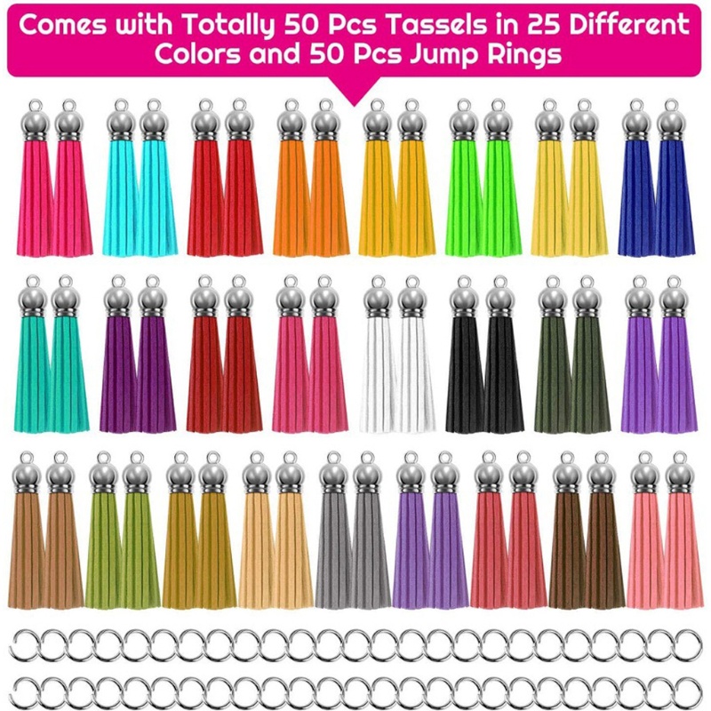 Dây Tua Rua 55Mm Chất Liệu Da Lộn Phối Tua Rua Dùng Làm Móc Khóa DIY