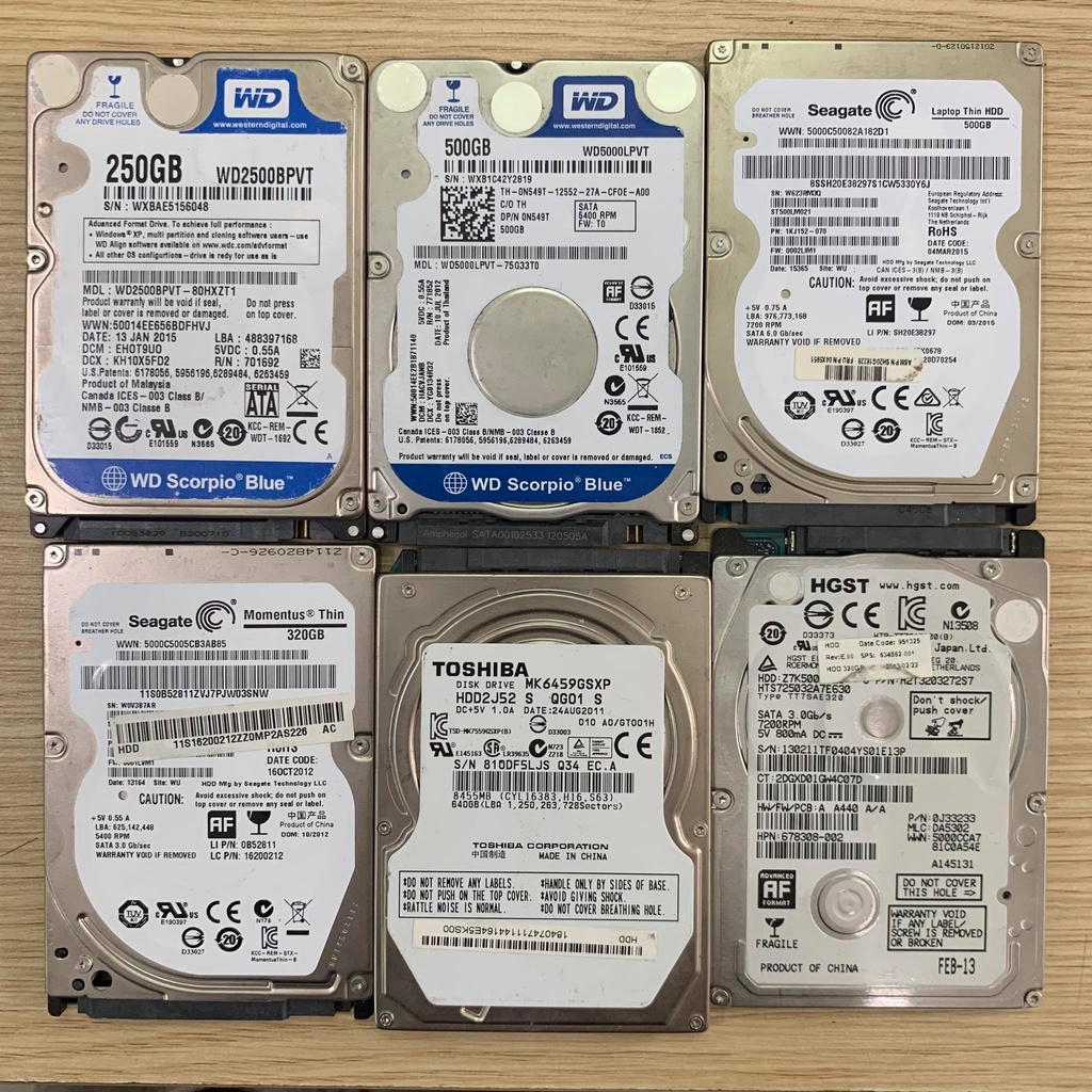 HDD | Ổ cứng laptop 2.5’ dùng cho laptop các hãng toshiba hitachi fujitsu wd...