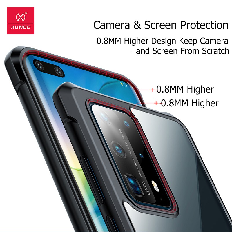 Ốp điện thoại XUNDD mềm trong suốt có đệm khí bảo vệ chống sốc cho Huawei P40/P40 Pro