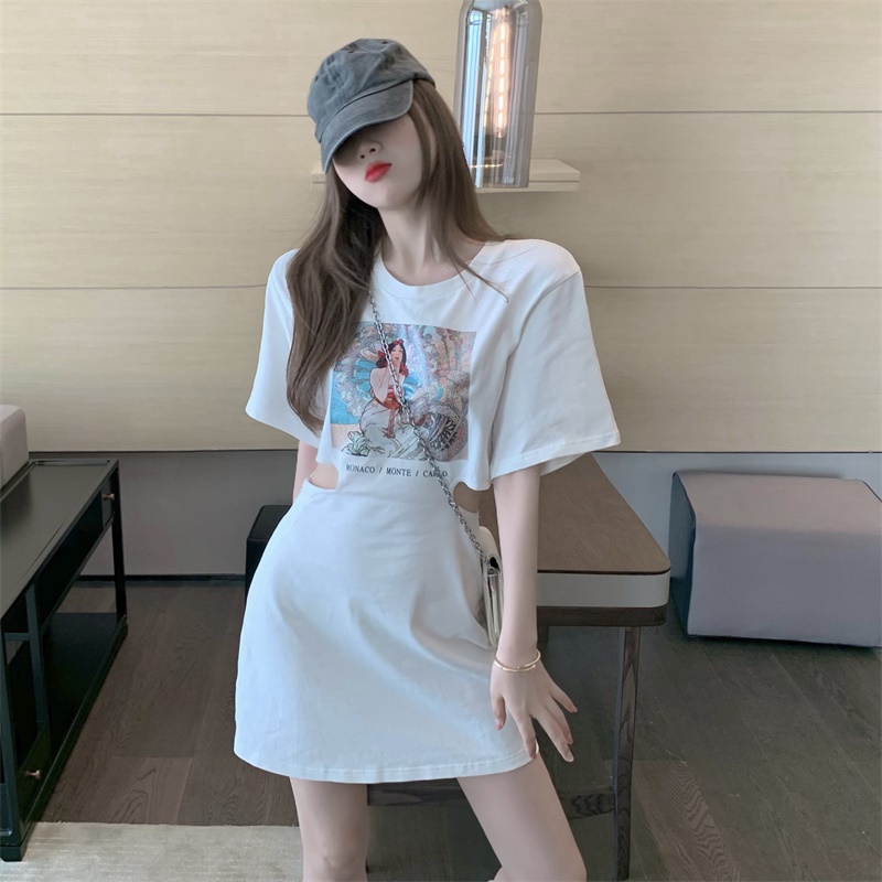 Đầm thun Perty dáng ngắn thiết kế mới thời trang mùa hè phong cách Hàn Quốc dành cho nữ