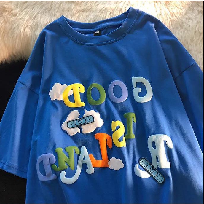 Áo thun Fashmily tay ngắn cổ tròn dáng rộng thời trang mùa hè phong cách Hàn Quốc 2022 cho nữ