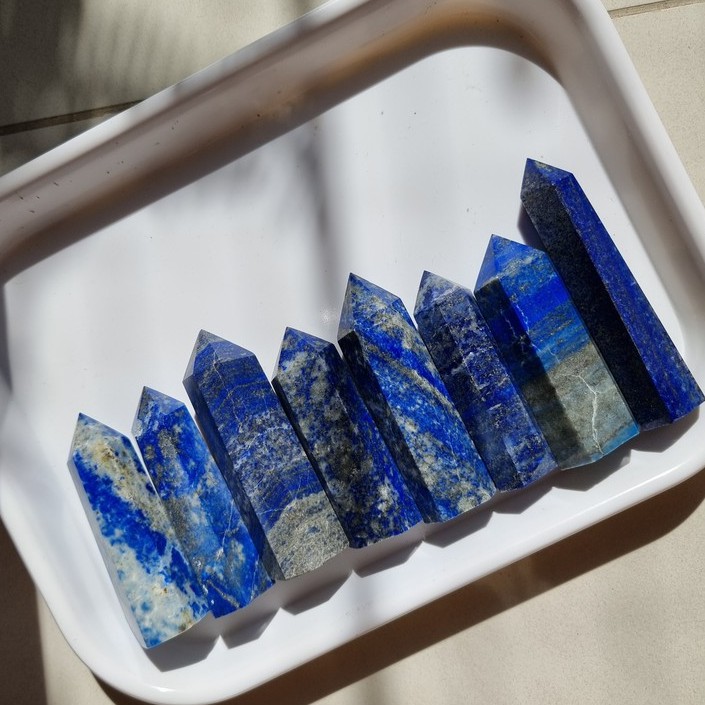 Trụ đá Lapis Lazuli (ngọc lưu ly) dùng thanh tẩy Tarot, Reiki, thiền định, phong thủy