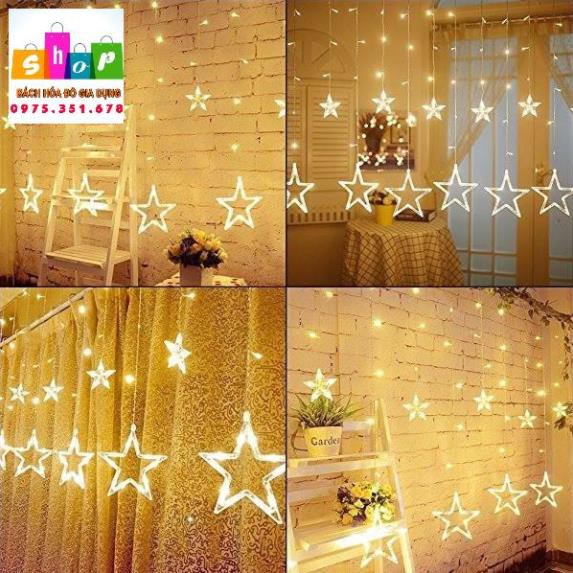 Đèn Nháy Mành Trang Trí Hình Sao 12 Sợi 8 Kiểu Nháy, Trang Trí Noel, Tết Siêu Đẹp-Giadung24h