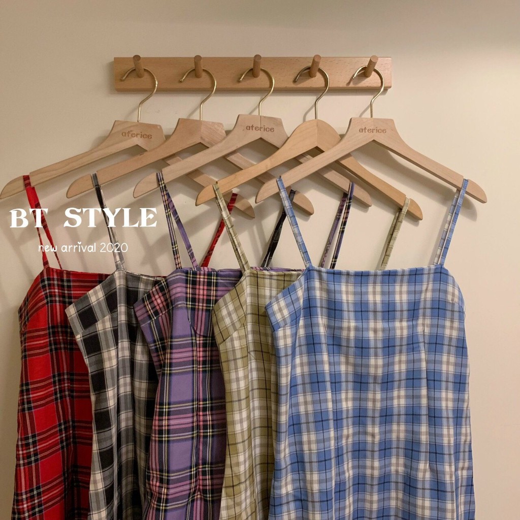 Váy 2 dây kẻ caro siêu xinh nhiều màu có sẵn | BigBuy360 - bigbuy360.vn