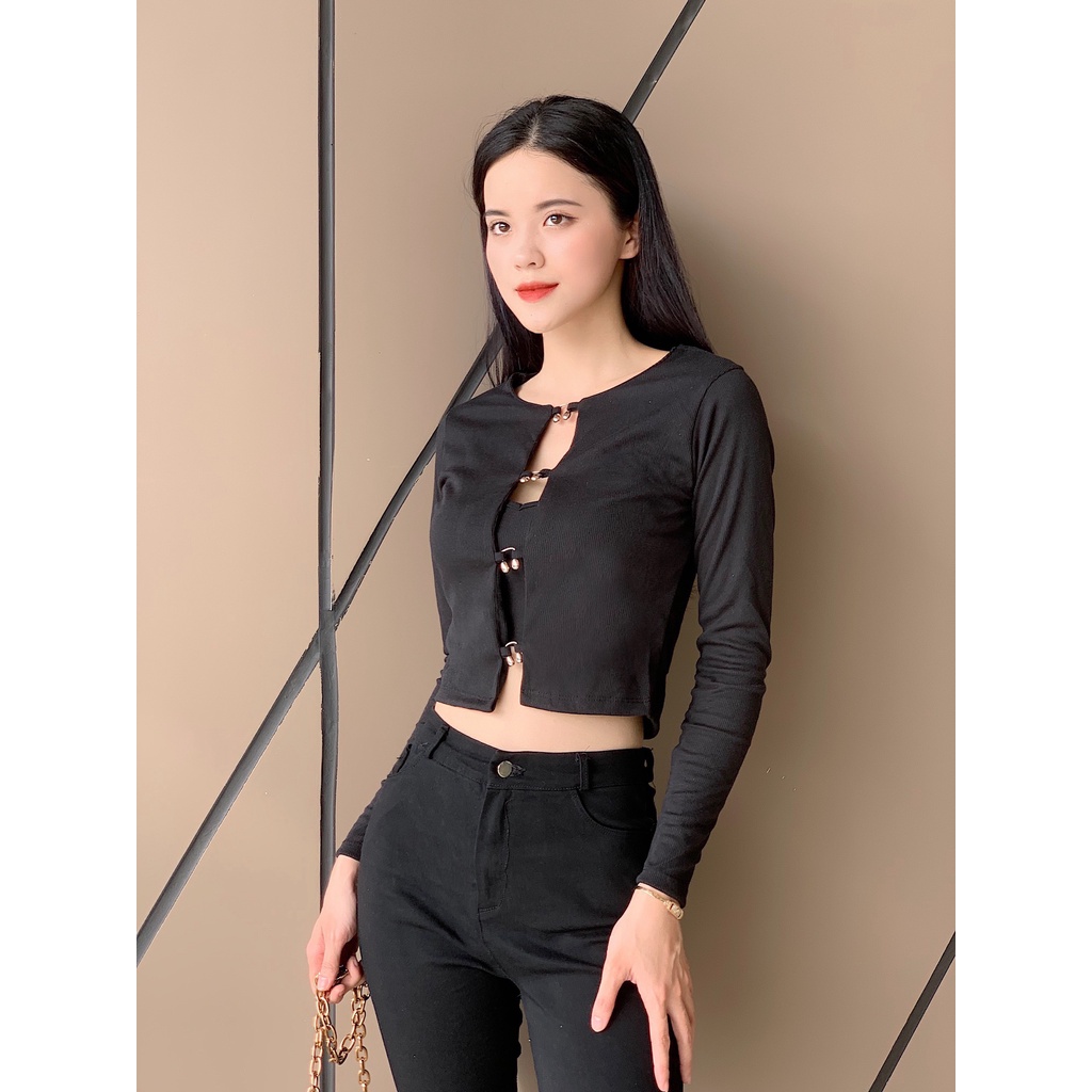 Set áo croptop kèm áo dây Mugung