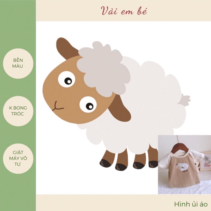 Hình ủi, dán nhiệt mã Cừu, có 2size cho mẹ và bé