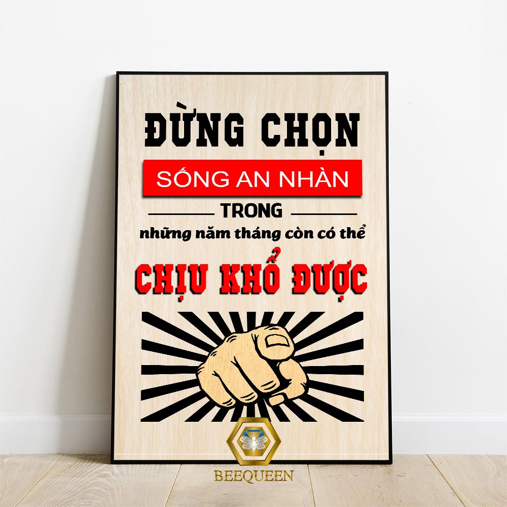Tranh Động Lực Để Bàn Trang Trí Bàn Làm Việc Góc Học Tập, Tranh Khung Size 15x20cm Tặng Kèm Chân Đế
