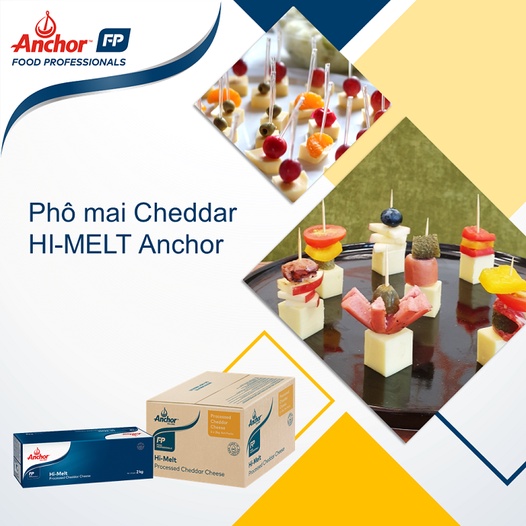 Phô mai Cheddar Hi-melt Anchor - Khối 2kg