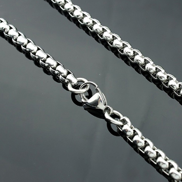 Dây chuyền inox nam 3mm bông dừa khít đẹp