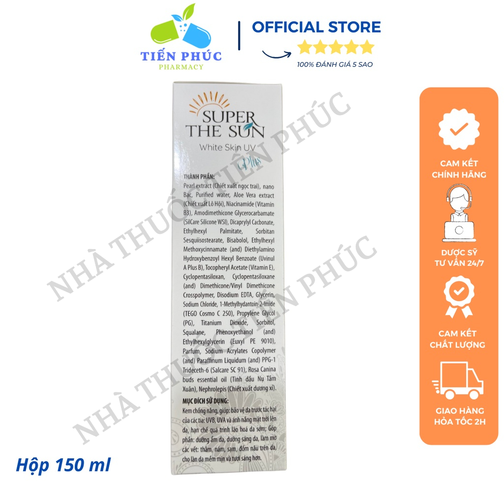 Kem chống nắng body & face Super the sun - Bảo vệ làn da trước tác hại của các tia UVB, UVA Chai 150ml